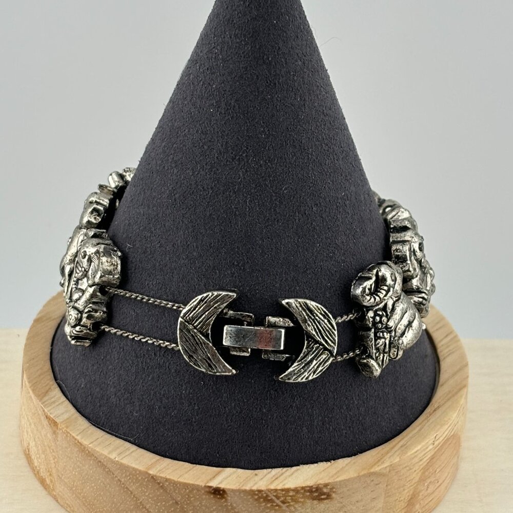 Silver Toned Metal Elephant Bracelet - Picture 4 of 6